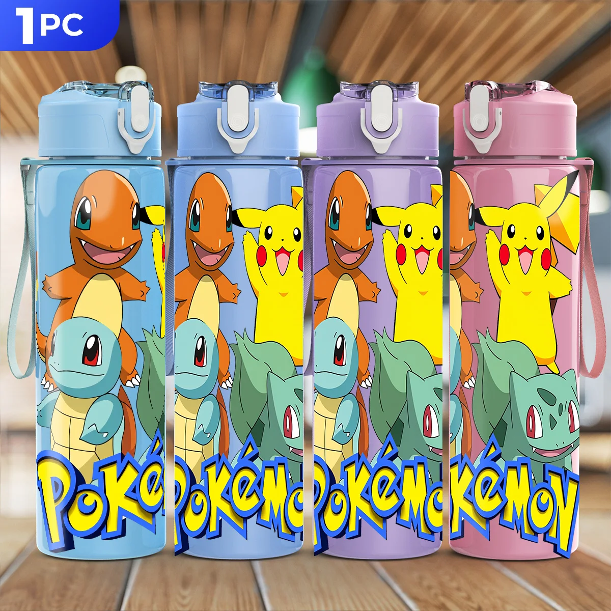 Taza de agua Pokémon de 750ml, botella deportiva de anime, tapa deportiva, contenedor reutilizable sin olor, regalo ideal para Pascua y el Día de la Independencia
