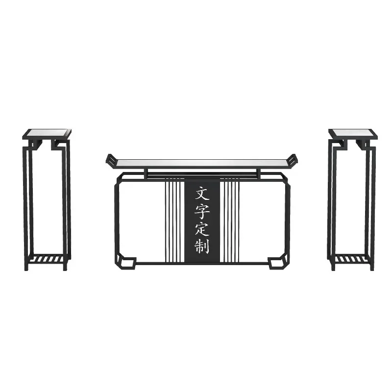 New Chinese style, entrance table, modern light luxury marble table, hotel lobby display table
