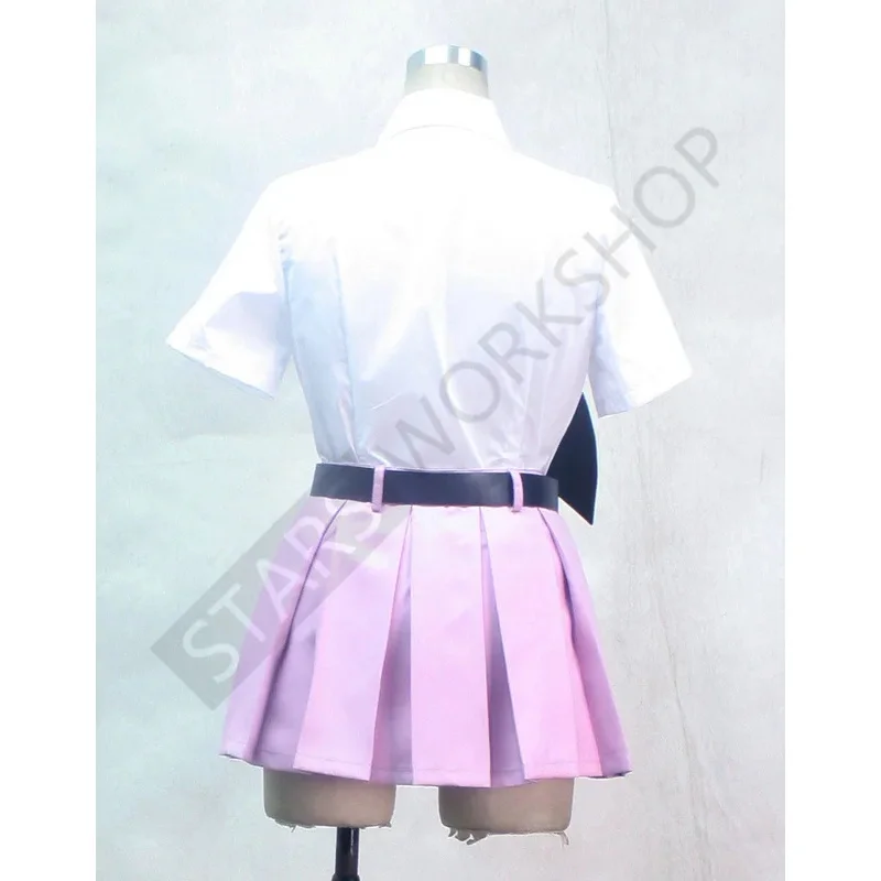 Qq34Anime Ao No Exorcist Shiemi Moriyama Kostum Cosplay Wanita Rok Merah Muda Atasan Dasi Kupu-kupu Sabuk Seragam Setelan Pesta Karnaval Halloween