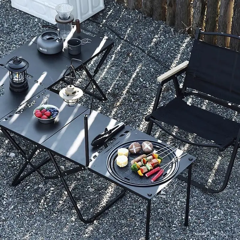 

Outdoor folding table Carbon steel IGT camping lightweight portable mesh tea table, table oven