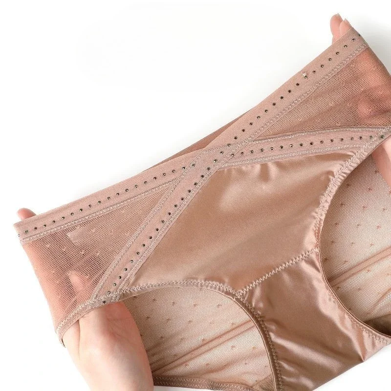 

High Quality Panties Women's New Pure Desire Mesh Small Fragrance Briefs Pure Cotton Crotch Sexy Low-rise Girls' Triangle Shorts
