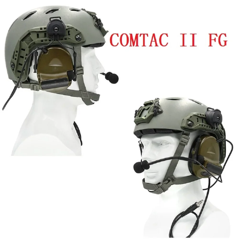 Imagem -06 - Comtac ii Tactical Headconjunto Versão do Suporte do Capacete Redução de Ruído Walkie Talkie Airsoft Hunting Earmuffs com