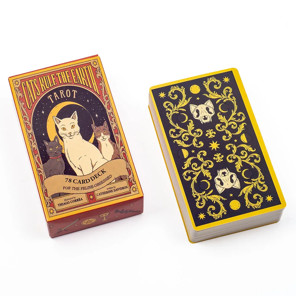Cats Rule the Earth Tarot 78-kaartendek voor The Feline-Obsessed Divination Edition Deck Board Speelspellen 10,3 * 6 cm TK117K