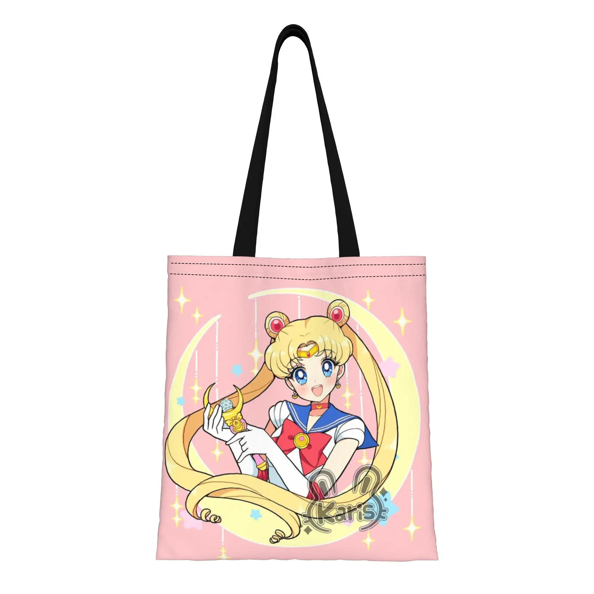 Back to school season Lunar Hero (19) Sailor Moon Canvas Tote Bag Perfect for Shopping Women's Top-Handle Bags