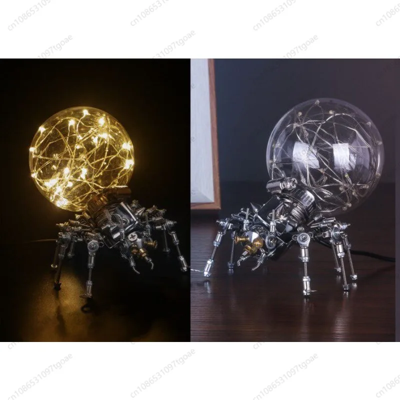 Punk Mechanical Phantom Spider Night Light Metal Handmade Ornament Creative Birthday Gift