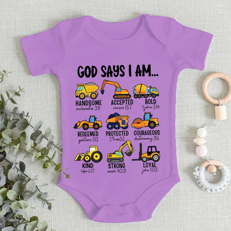 Baby Boys Girls Rompers Funny Design Cars Graphics Fashion Short Sleeve Newborn Infant Outfits Cartoon Jumpsuit for Newborns