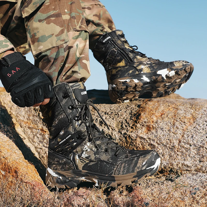 Men's training boots four seasons light anti-slip breathable casual outdoor field hiking Professional Battlefield tactical boots view 6