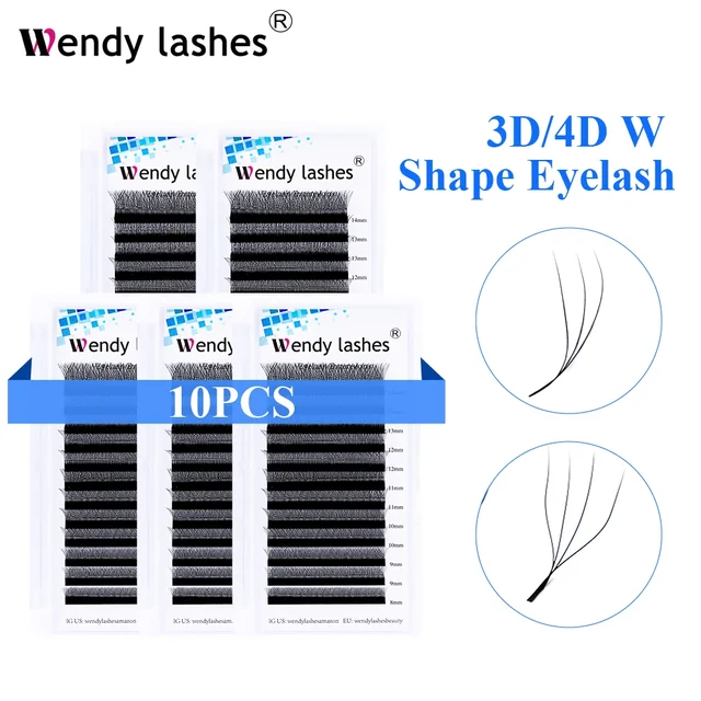 Hurtownie 10 sztuk/partia 3D/4D W stylu przedłużanie rzęs makijaż Premade objętość wentylator rzęsy Mink rzęsy Lash dostarcza Wendy...