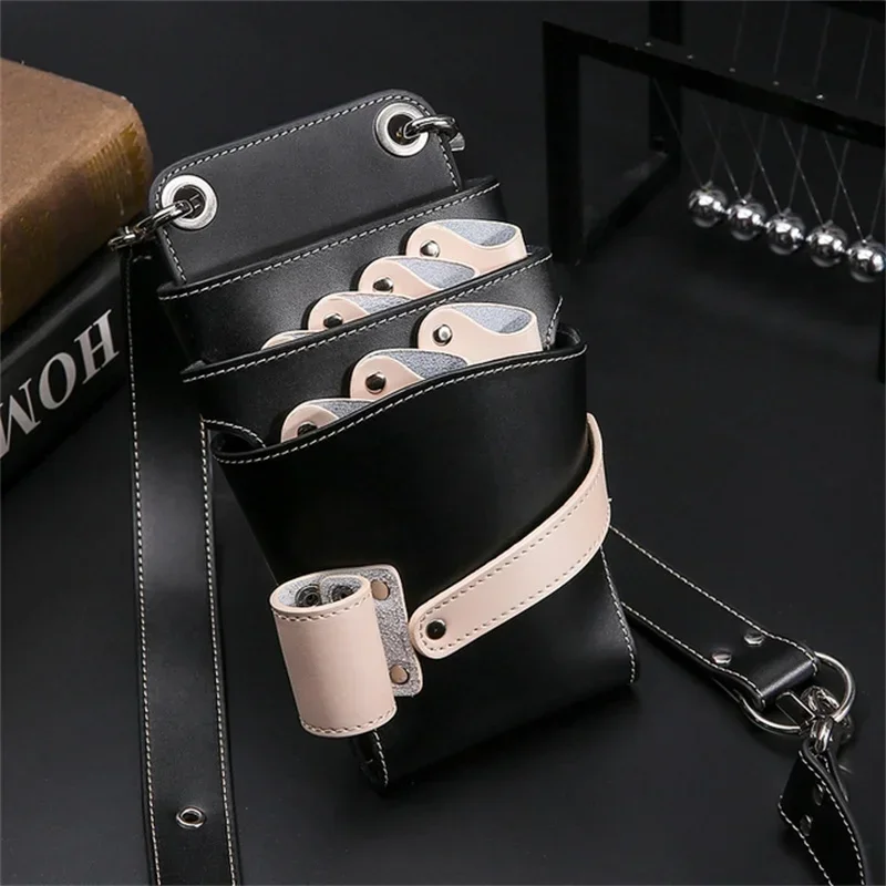 1PC 牛革ヘアはさみバッグコームケースウエストパックメッセンジャーバッグポーチホルダー理髪サロンプロフェッショナルペットはさみケース