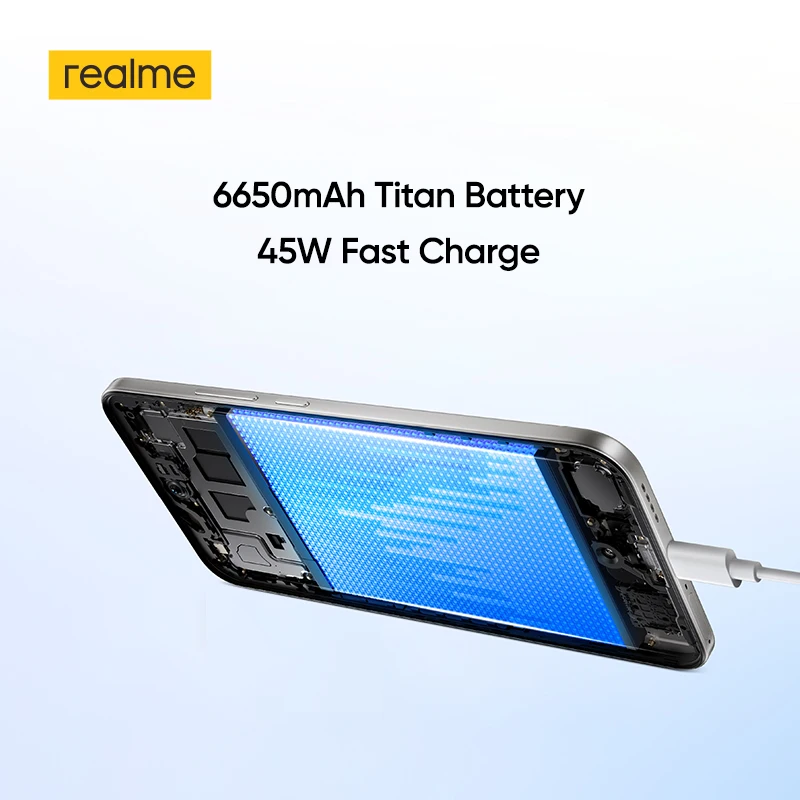 Teléfono inteligente realme 16 5G con carga rápida de 45 W, procesador Dimensity 7300-Max 5G, batería de 6550 mAh con clasificación IP69 y cámara de 200 MP 4