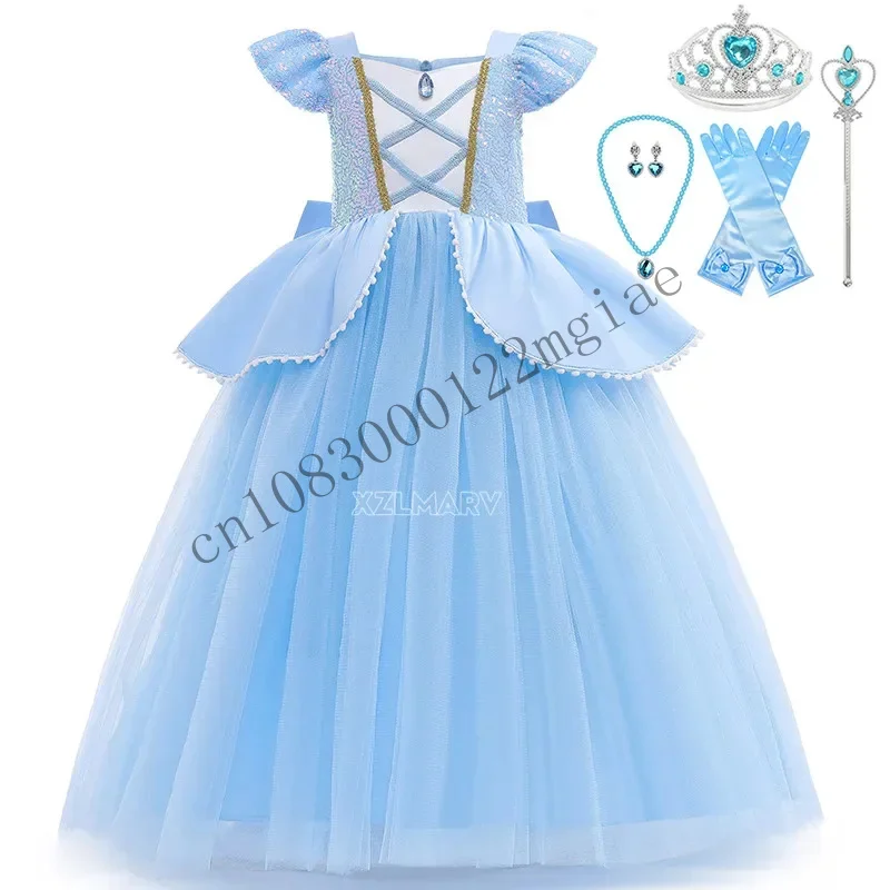 Sofia princess dress purple ball gown baby girl outfits toddler cosplay kids Christmas party fancy dress SGD cmm221