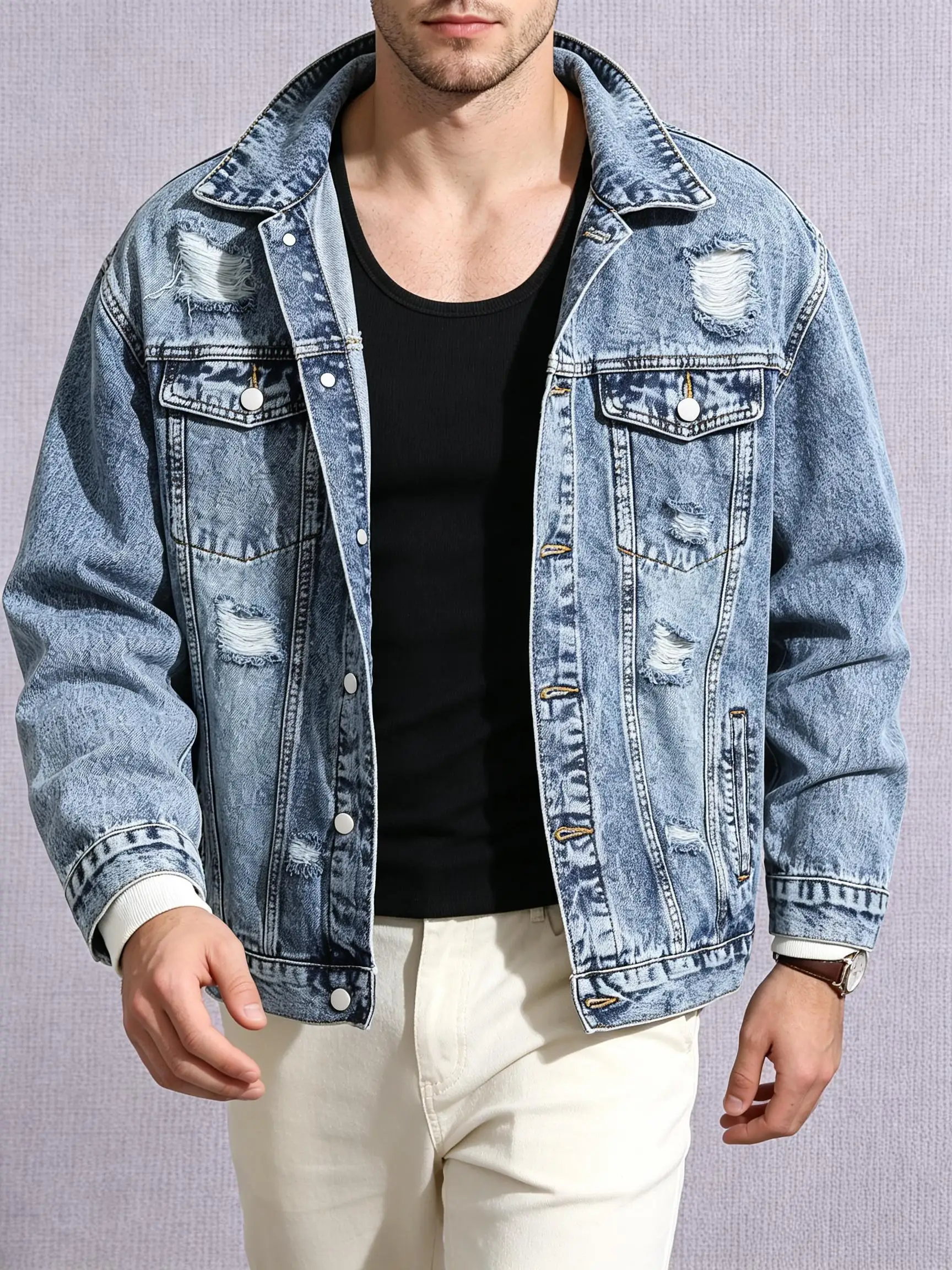 Jaqueta Jeans Leve Y2K Masculi - Street Fashion Jacket Men avaliação e preço