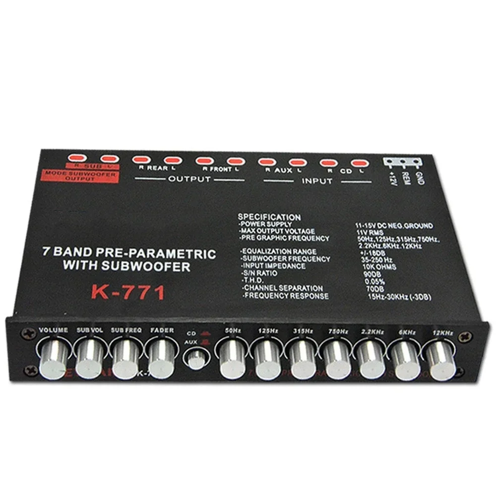 Car Audio EQ High, Medium And Low Tuning Divider Car Equalizer 7 Segments