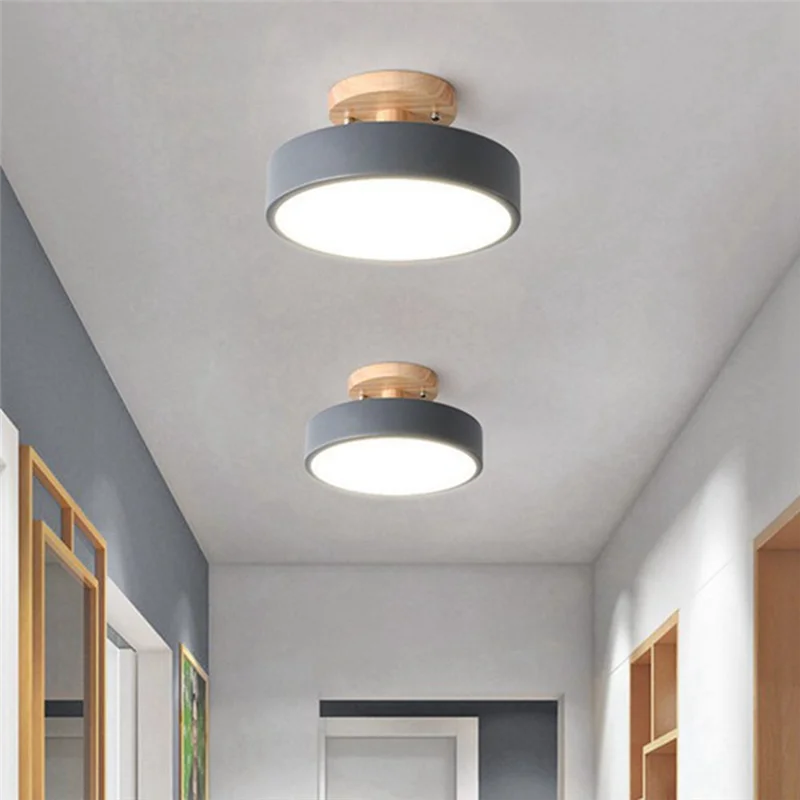 Ceiling Lights Modern LED Nordic Wood Lighting Fixture Indoor Luminaire Kitchen Living Bedroom Bathroom Pink