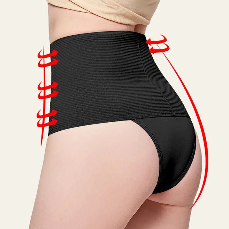 Calcinha Modeladora de Cintura Alta para Mulheres, Redutora de Barriga, Compressão e Controle Abdominal, Efeito Levanta Bumbum