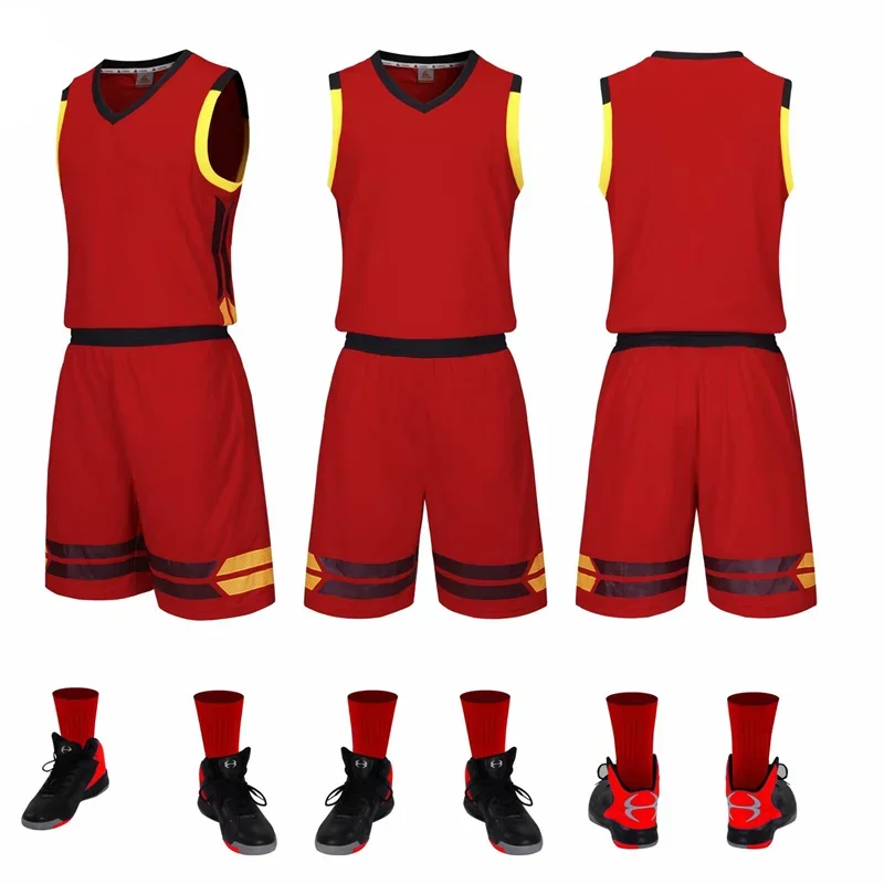 Conjunto de uniformes de baloncesto para hombre y mujer, camisetas de baloncesto universitarias, trajes deportivos, trajes de entrenamiento transpirables, ropa de verano