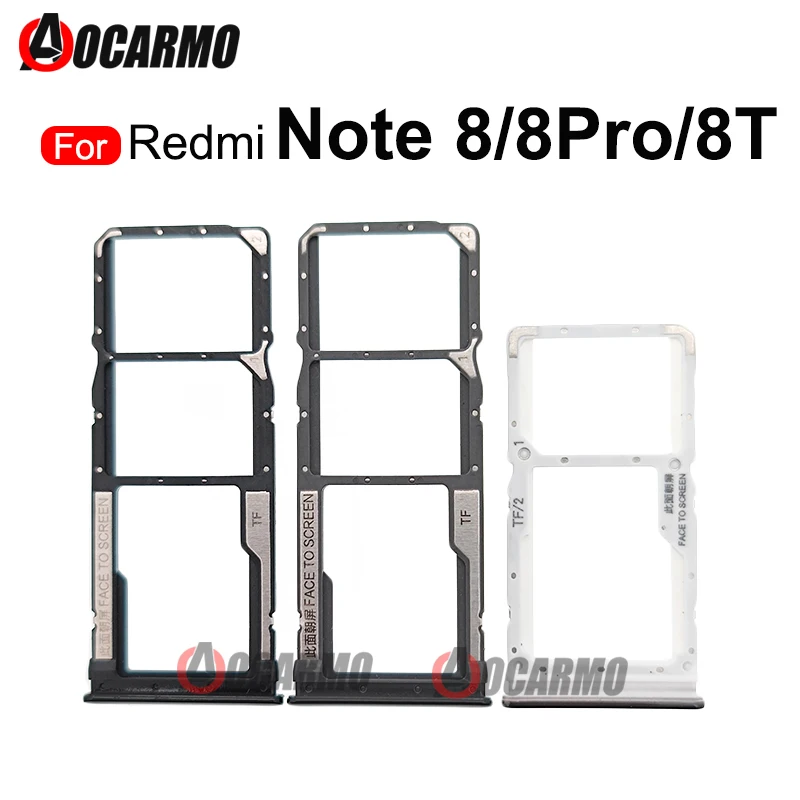 Nova bandeja sim para xiaomi redmi nota 8 pro note8 8t titular slot bandeja de cartão sim adaptador soquete peças reposição