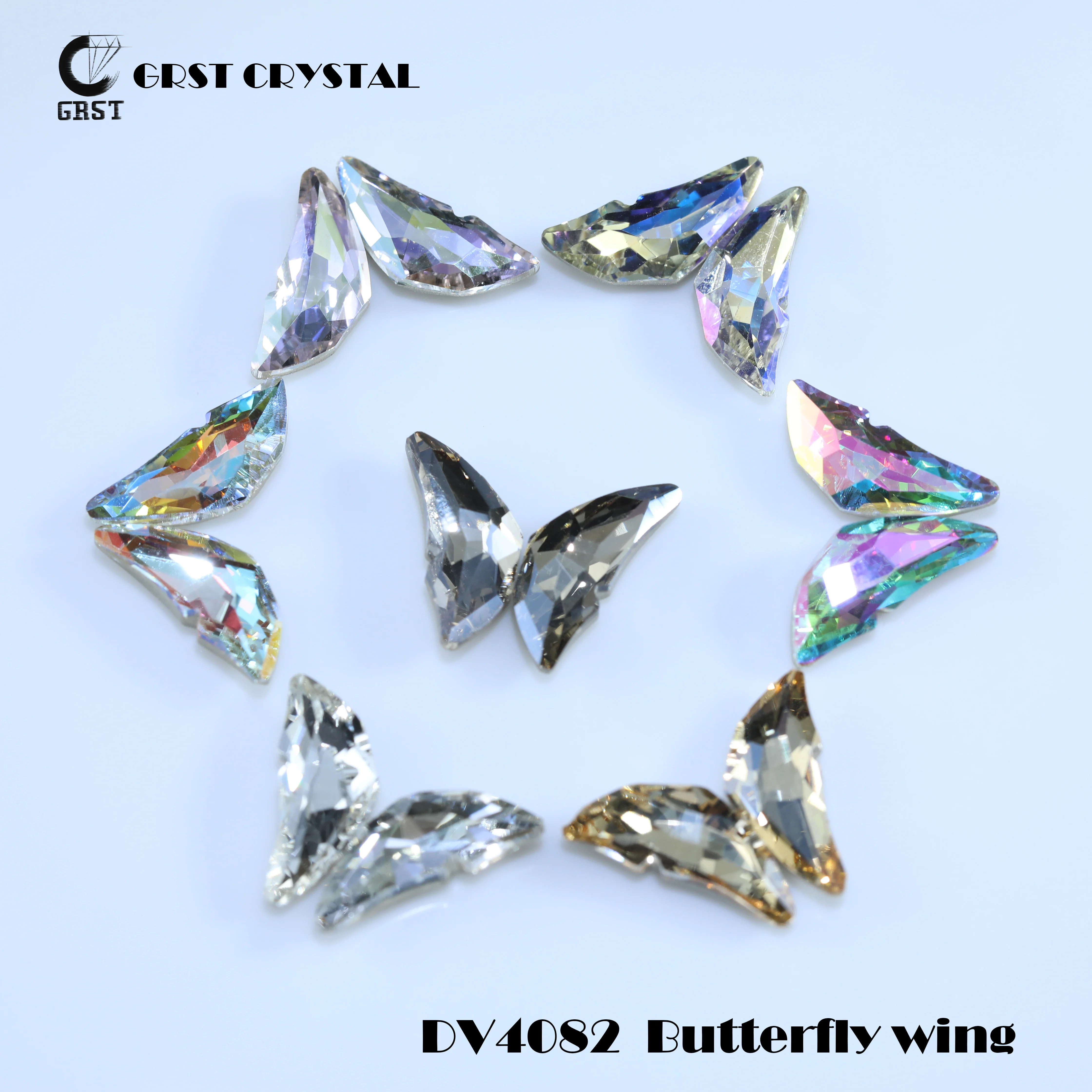 DV4082 Butterfly wing Point Back Claw Rhinestones Shiny Crystal For DIY Hair Ornaments Nail Art Bags Shoes Wedding Dress Garment