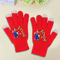 Super Mario Bro Touchscreen-enabled Gloves for Boys Girls Cartoon Letter Printed Mittens Children Winter Warm Fashion Gloves