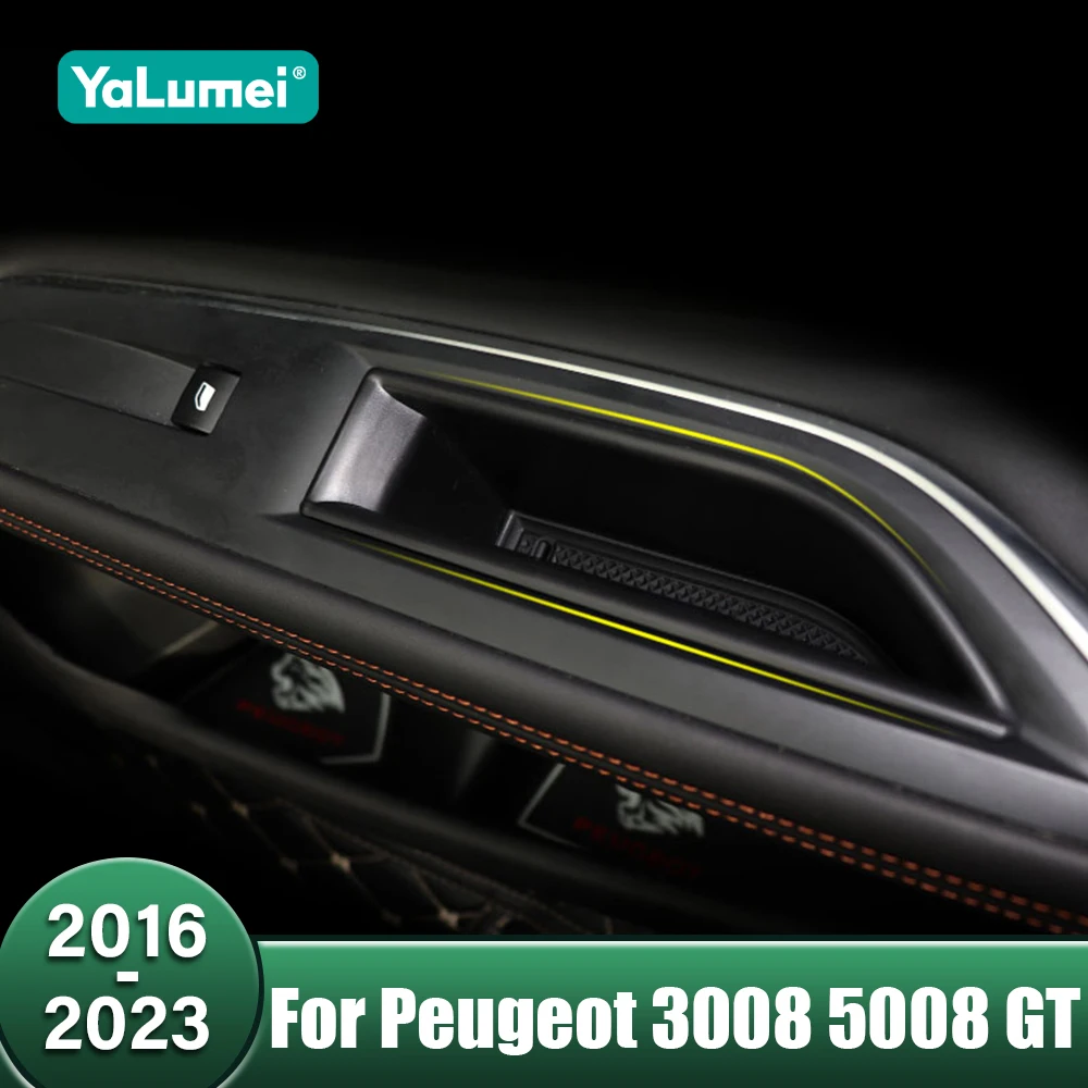 

Автомобильный дверной подлокотник, ручка для хранения перчаток, держатель для телефона, коробка для Peugeot 3008 5008 GT Hybrid 2016 2017 2018 2019 2020 2021 2022 2023