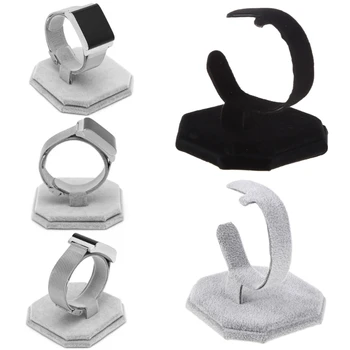 黒のc字型ブレスレットラック,スエードウォッチディスプレイ,傷防止,収納ラック