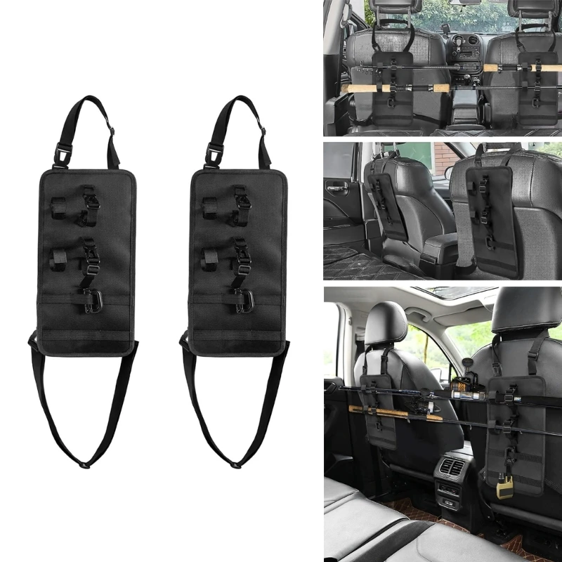 Portable Car Fishing Rod Storage Bag Adjustable Car Backseat Poles Holder Fishing Poles Storage Rack for Car, SUV