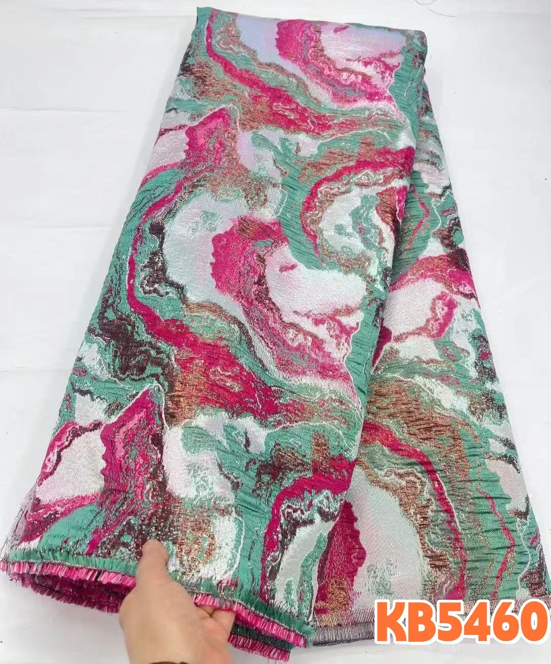 Luxurious Gilding Brocade Lace Damask Cloth Brocade African Wedding Party Dresses Sewing Materials 5 Yards Fabric KB5460