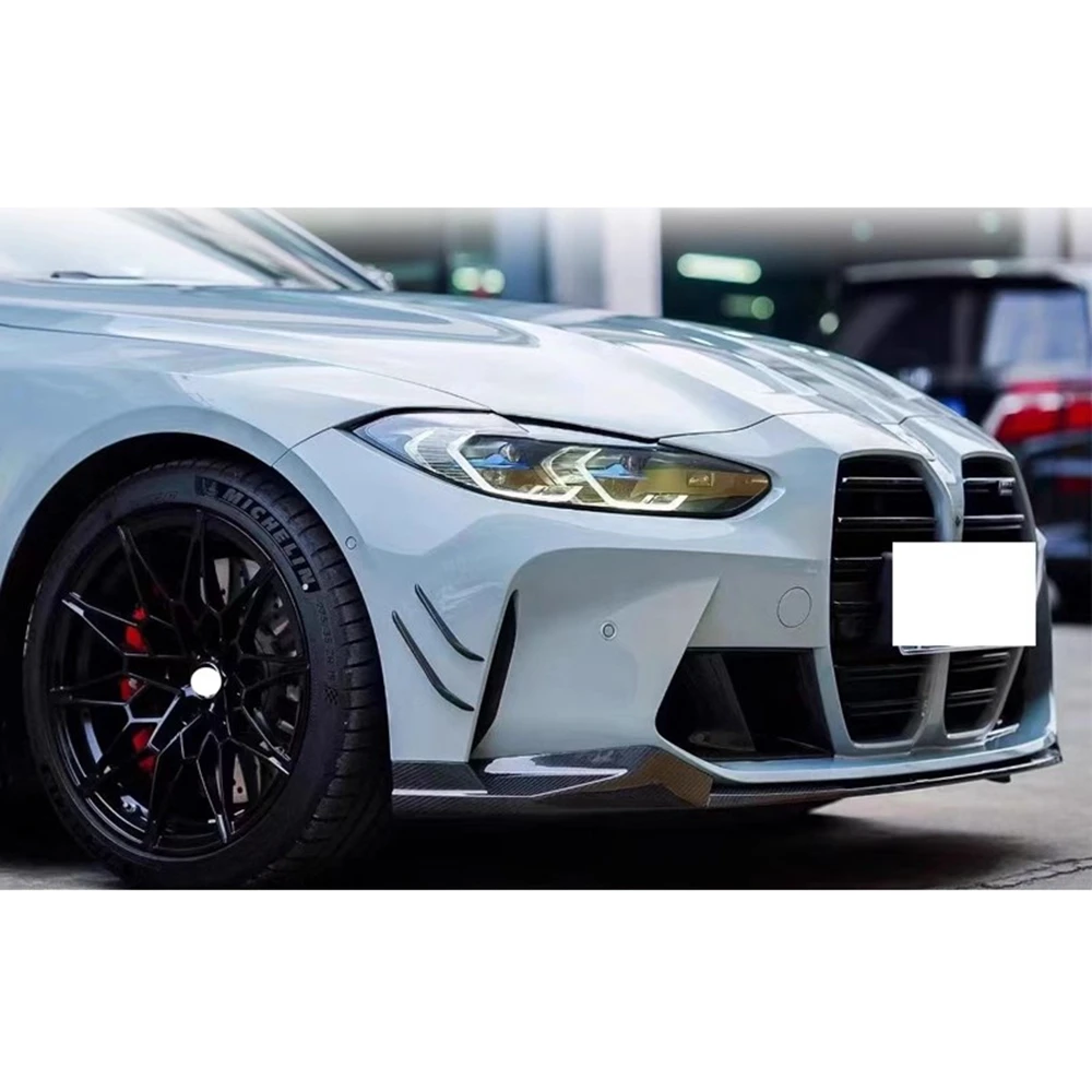 

Real Carbon Fiber Front Bumper Canards Splitter For BMW G80 M3 G82 G83 M4 2021+ Spoiler Side Fin Flaps Decoration MP Style FRP