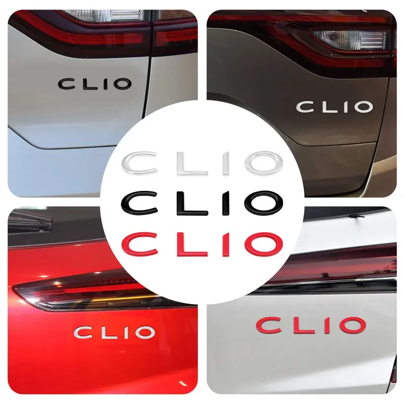 3D Metal Car Styling Letter Emblem Rear Trunk Badge Body Sticker For CLIO Logo 2 3 4 Tailgate Nameplate Auto Accessories