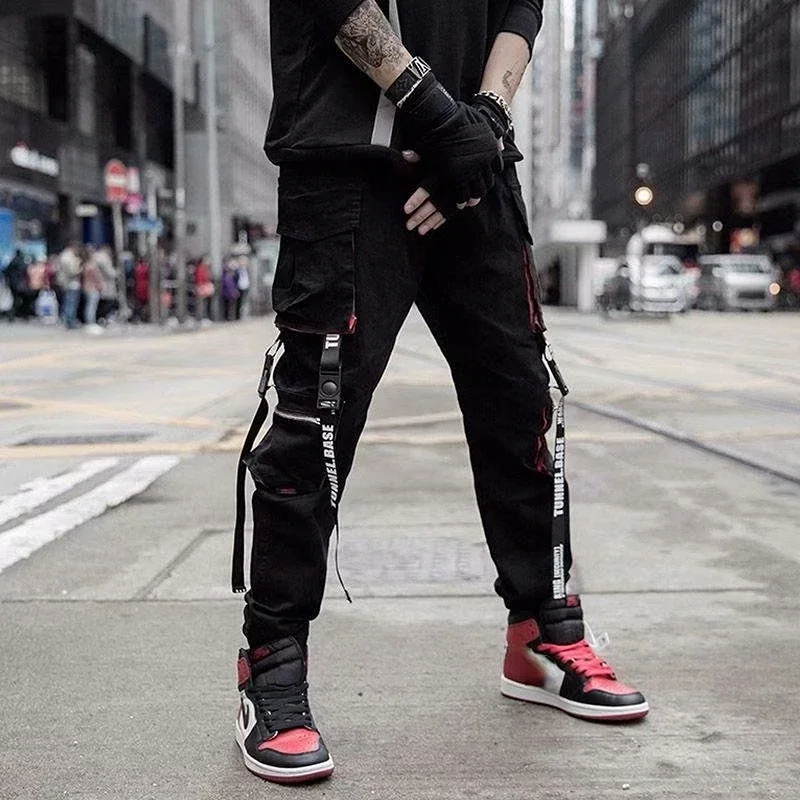 

Trousers Man Black Cargo Pants for Men Hip Hop Stacked Y2k Loose Fashion Baggy High Quality New in Designer Luxury Long Techwear