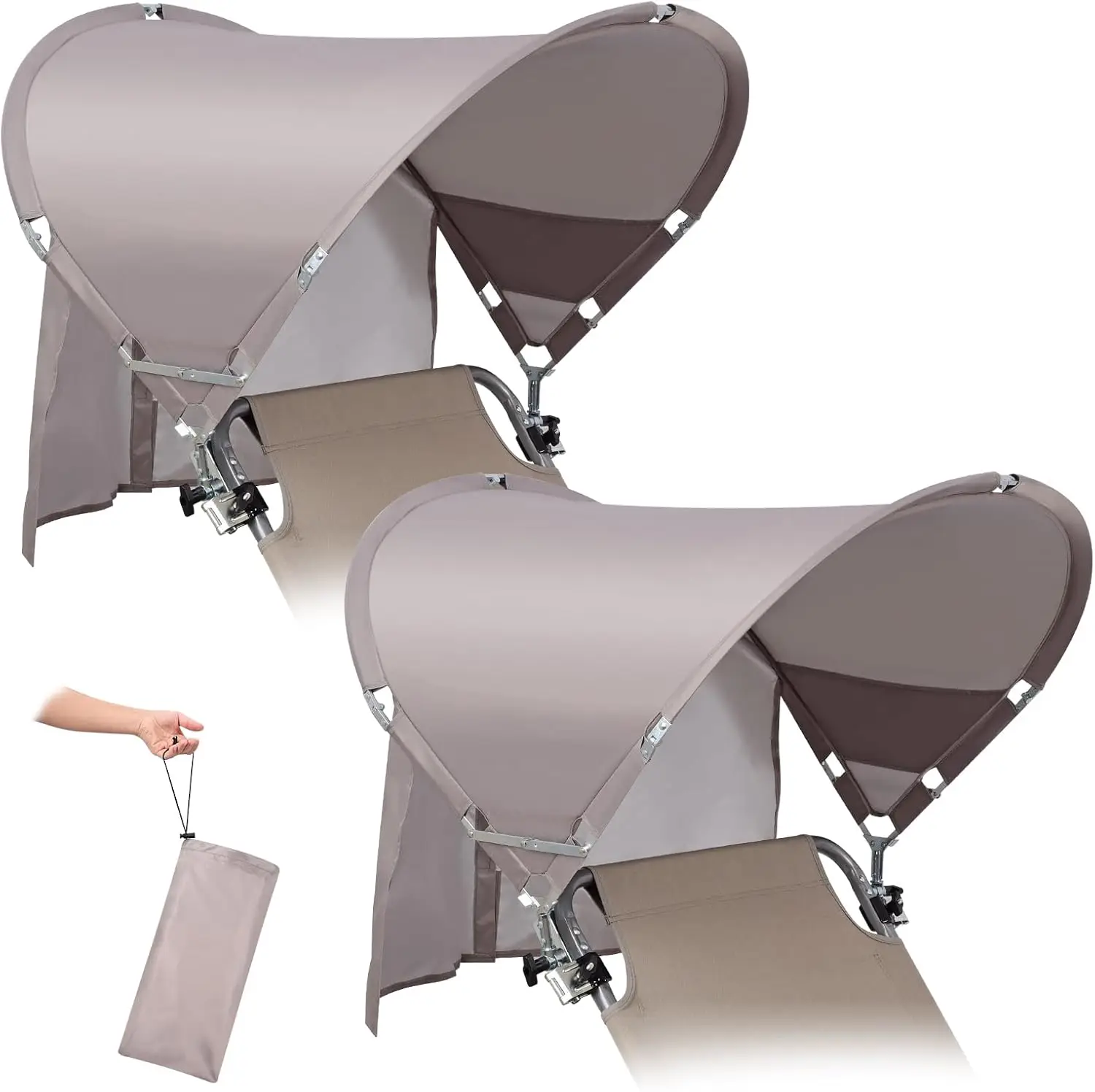 

XL Wind-Resistant Chair Umbrella, UPF 50+ Sun Shade with Adjustable Clamp, Fits Most Chairs, 2 Pack