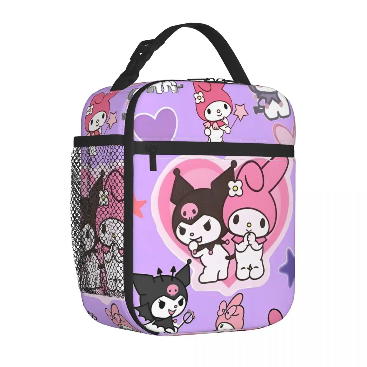 

Изолированные сумки для обеда Kawaii My Melody и Kuromi, термосумка, контейнер для еды, милая мультяшная портативная сумка-тоут, ланч-бокс, сумка для еды