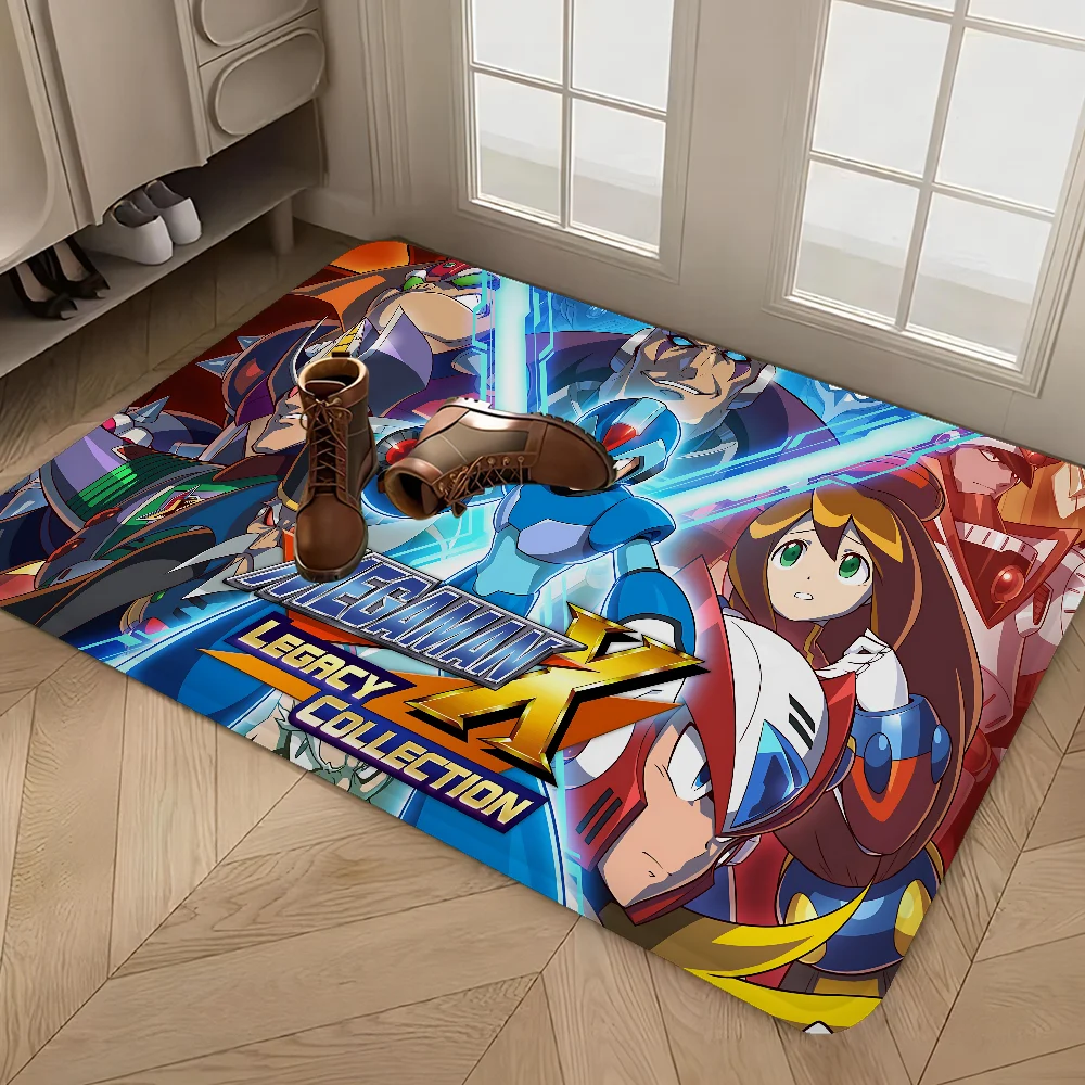 Mega Man Rockman Entrance Door Mat Washable Non-Slip Living Room Sofa Chairs Area Mat Kitchen Welcome Doormat