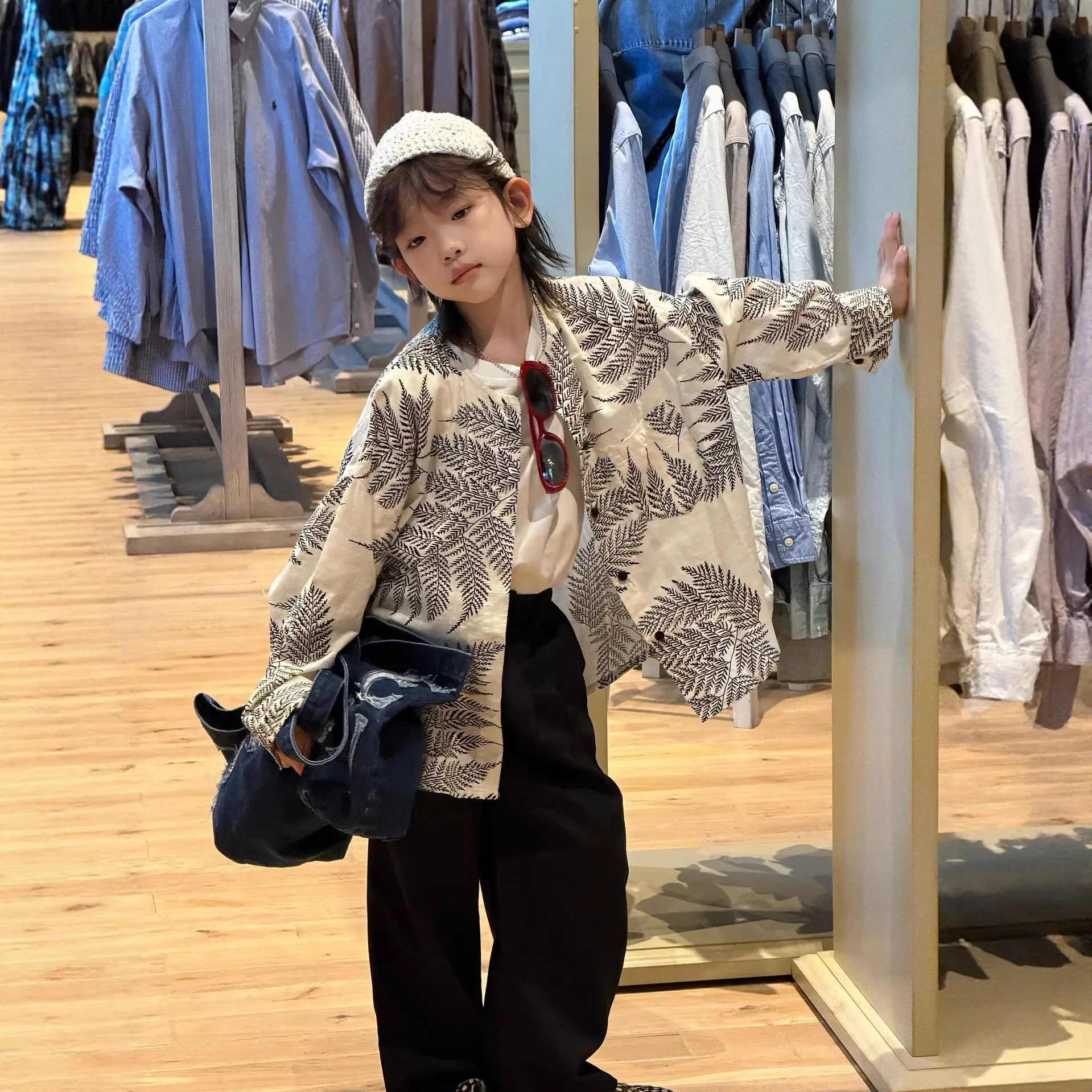 

Children Clothes Kids Casual Loose Shirt Spring 2026 New Casual Cotton and Linen Boys Long Sleeve Casual Shirt Tops