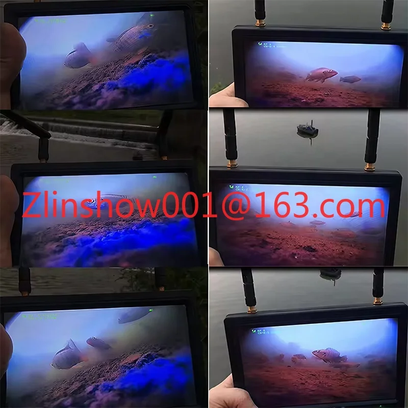 TL580S جهاز كاميرا السونار تحت الماء المحدث صدى أسلم 7 بوصة 500 متر قارب طعم صيد شاشة فيديو في الوقت الحقيقي (0.5 ميجابكسل)