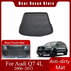 Car Rear Trunk Mat for Audi Q7 4L 2006~2015 2007 2008 Tray Waterproof Auto Pad Panel Luggage Space Boot Carg Cover Accessories