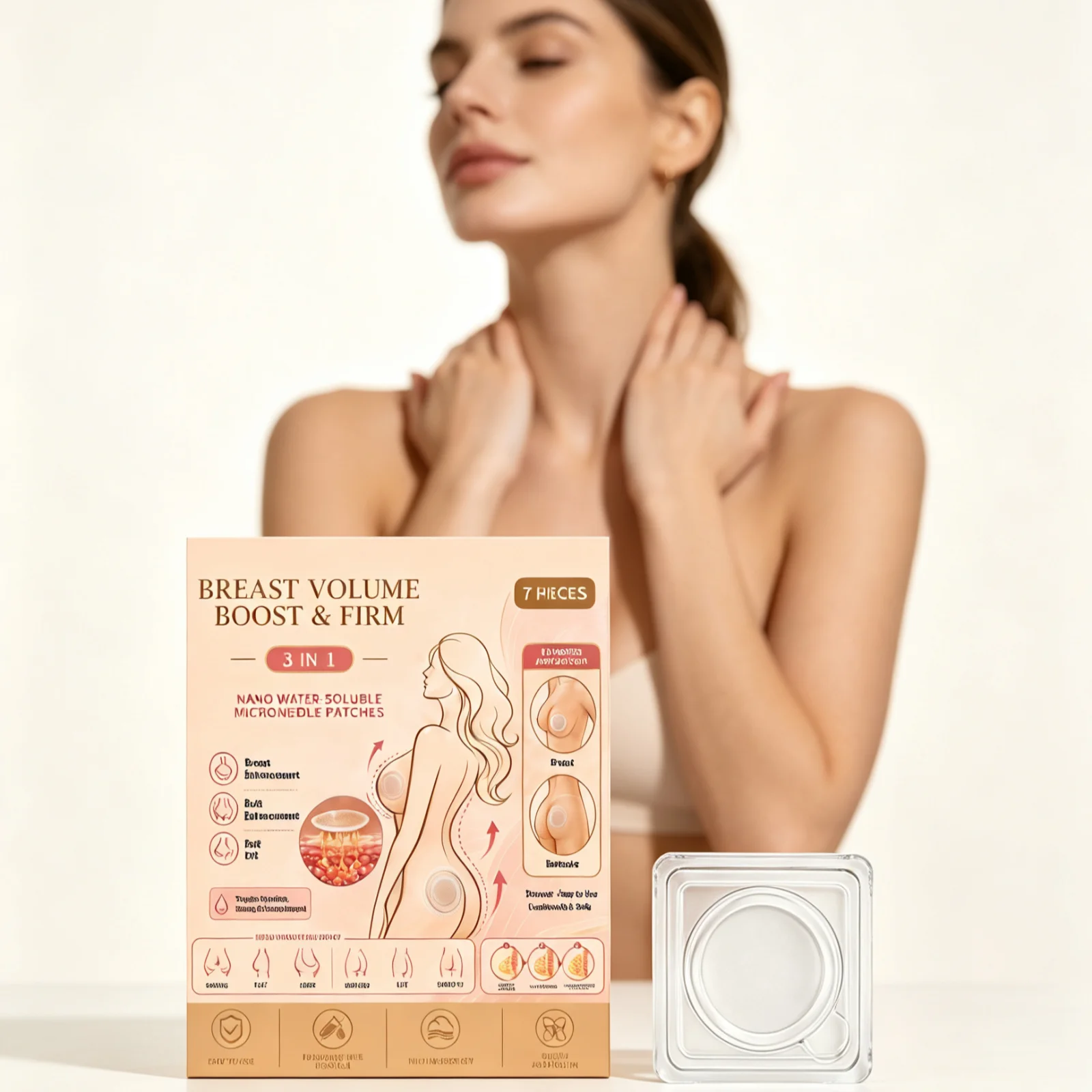 Breast Volume Boost Firm Patches Butt Enhancement Lift Patch Hormone-Free Improves Sagging Shape Smooth Body Curve Care Patches