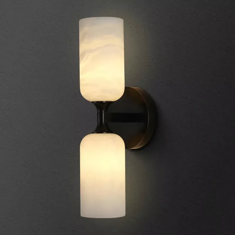 High-end Cross-border Supply Nordic Modern Natural Alabaster Wall Lamp up and Down Lighting Bedside Lamp B&B Atmosphere Lamps