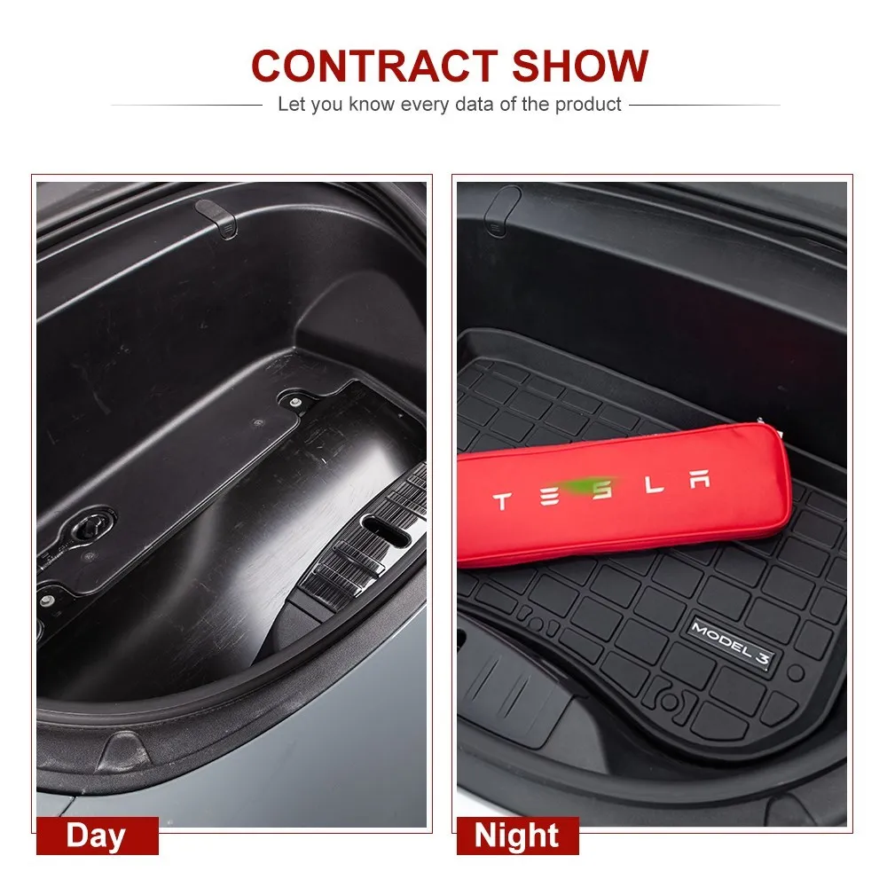 TPE Pad Front Rear Mat for Tesla Model 3 Y 2017-2022 2023 Trunk Cargo Mats Tray Floor Mat 2pcs/set