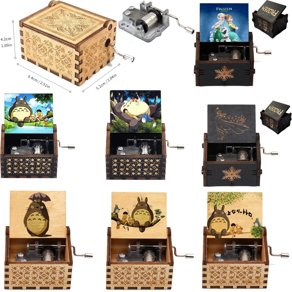 

Wooden Carved Music Box Frozen Home Decoration Vintage Music Box Christmas Birthday Gift Beautiful Valentine's Day Gift
