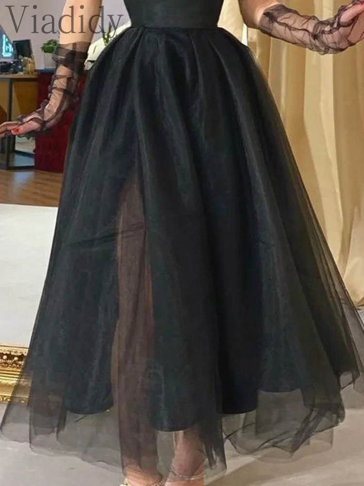 Women Elegant Solid Color Spaghetti Strap Feather Decor High Waist Big Swing Party Dress