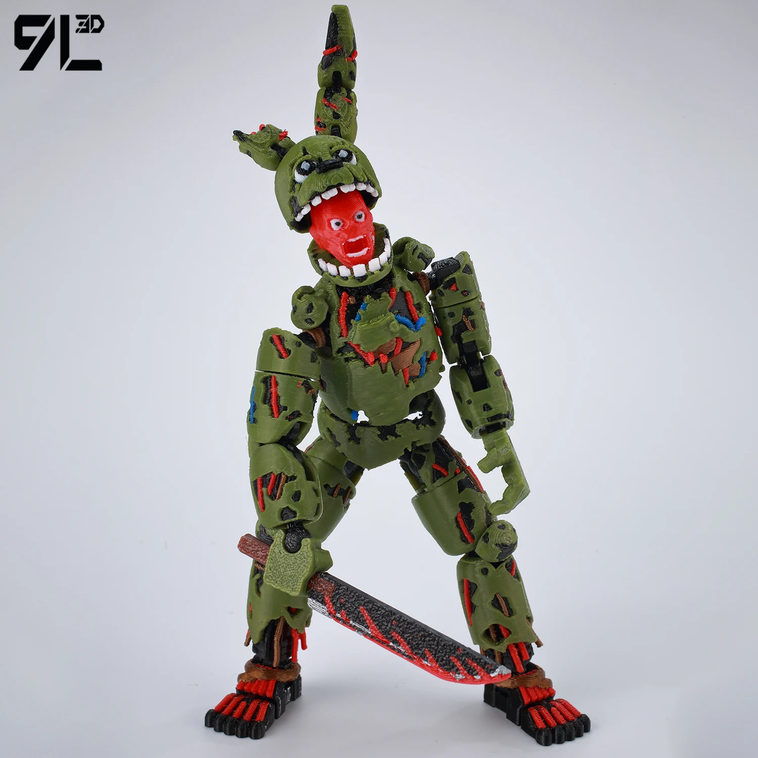 Série de Jogos 9L3D Printing Game Green Rabbit Lucky13 - Figura Anime Dummy13 Articulada com Múltiplas Posições e Poses Casuais, Modelo Colecionável com Ventilador, Brinquedo de Boneco para Fãs