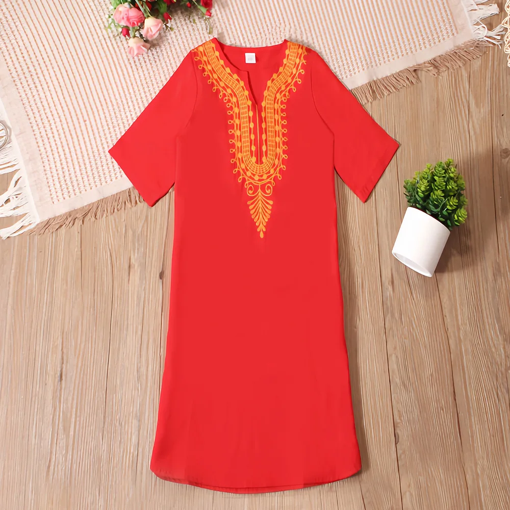 Middle Easte Turkish Muslim Boys Robe Embroidered Short Sleeve Thobe Children Jubba Thawb Eid Prayer Dress Islam Clothing Abaya