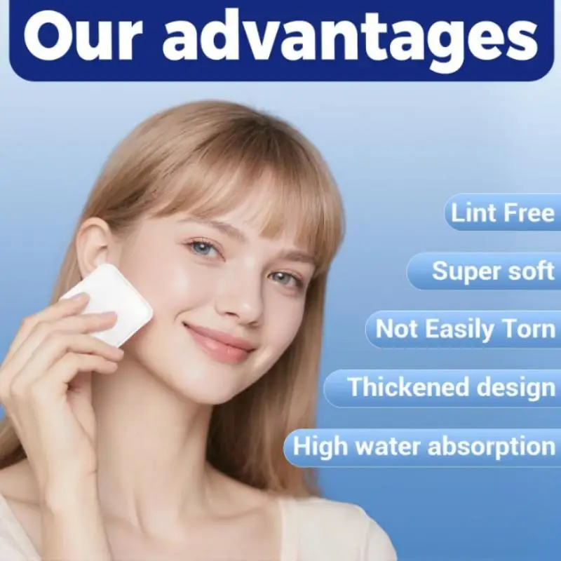 Dischetti di cotone grandi da 100 pezzi per la rimozione del trucco, cuscinetti per il viso morbidi e non pelucchi per la pulizia del viso su tutti i tipi di pelle