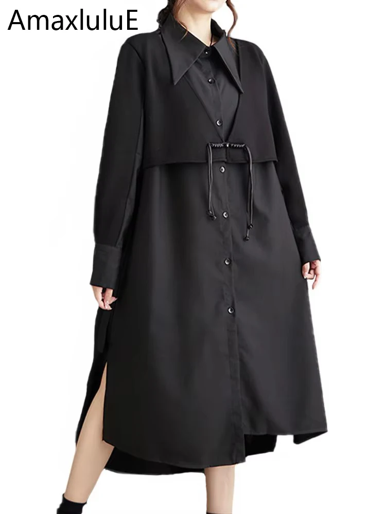 

Amax luluE 2024 Chinese Autumn Fashion Classic Dresses Womens Leisure Luxury Vintage Vestidos Loose Patchwork Elegant Clothing