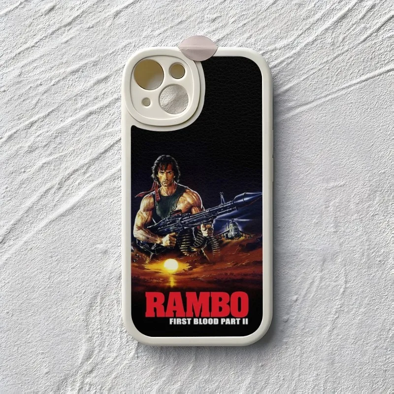 Rambo Phone Case For Iphone 15 14 13 12 Pro Max 11 Mini X Xr Xs 7 8 Puls Lambskin Silicone Cover