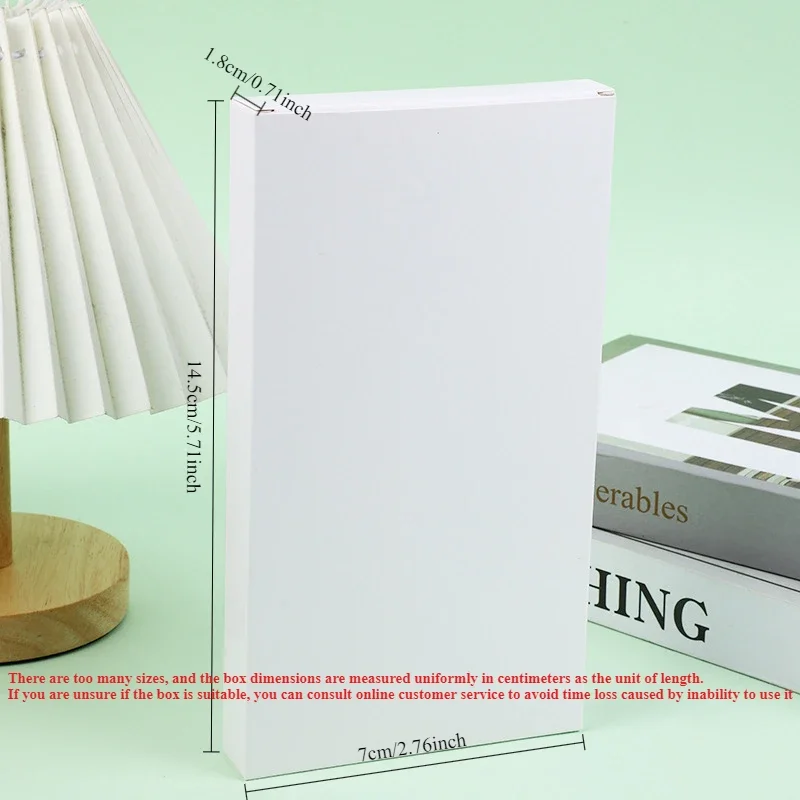 50pcs - Flat White Paper Packaging Box Blank Rectangular Sample Handmade Soap Party Gift Boxes