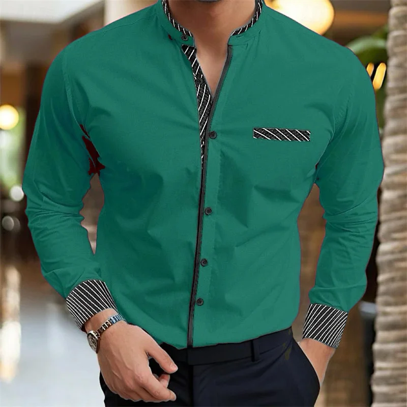 2024 new style 10 -color men\'s shirt 3D printing shirt business office clothing Hawaiian fashion casual breathable fabric