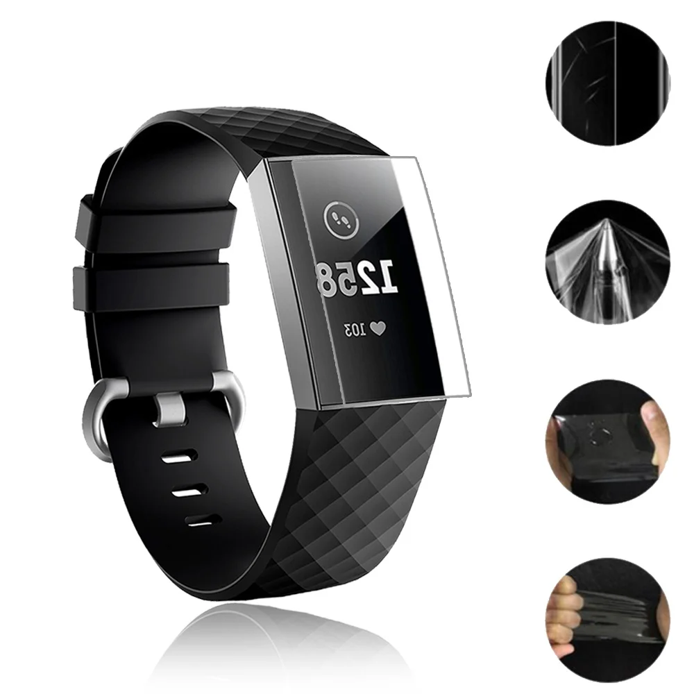Fitbit Charge 3 HDフィルム,スクリーンプロテクター,フルカバー,高品質のスマートウォッチアクセサリー