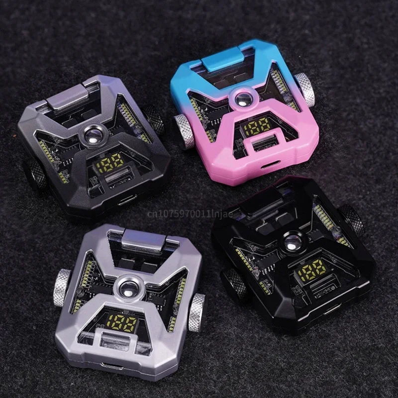 Play Fidget Spinner Lighter Mecha Wind Ignition Count Rechargeable Lighter Windproof Double Arc Cigarette Lighter